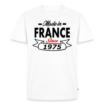 Anniversaire 47 ans / anniversaire 1975 / 47 ans - T-shirt Premium bio Homme - blanc - Devant - Nico (187cm)