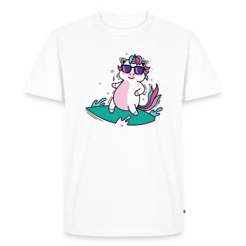 cool licorne surfe sur les sports de créatures mythiques - T-shirt Premium bio Homme - blanc - Devant - Nico (187cm)