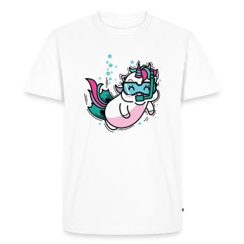Licorne plongée Créatures mythiques Sport - T-shirt Premium bio Homme - blanc - Devant - Nico (187cm)