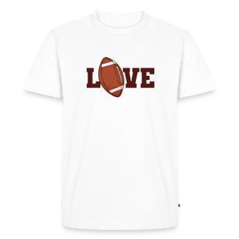 J’adore le football américain USA Folk Sports - T-shirt Premium bio Homme - blanc - Devant - Nico (187cm)