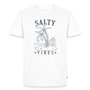 Salty Vibes Surfing Water Sports - Men's Premium Organic T-Shirt - white - Front - Nico (187cm)