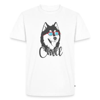 Chill dog avec des lunettes fraîches Alaskan Malamute - T-shirt Premium bio Homme - blanc - Devant - Nico (187cm)