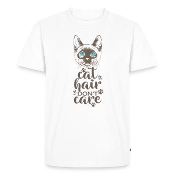 Les poils de chat ne se soucient pas du chat siamois - T-shirt Premium bio Homme - blanc - Devant - Nico (187cm)