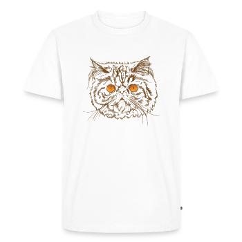 Chat persan race animal de compagnie chat domestique - T-shirt Premium bio Homme - blanc - Devant - Nico (187cm)