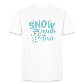 Snow much fun winter season tobogganing - Men's Premium Organic T-Shirt - white - Front - Nico (187cm)