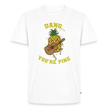 Dang You’re Pin Ananas Fruit Sucré Tropical - T-shirt Premium bio Homme - blanc - Devant - Nico (187cm)