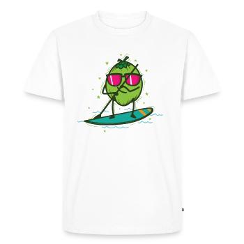 Noix de en SUP Stand up Paddle - T-shirt Premium bio Homme - blanc - Devant - Nico (187cm)