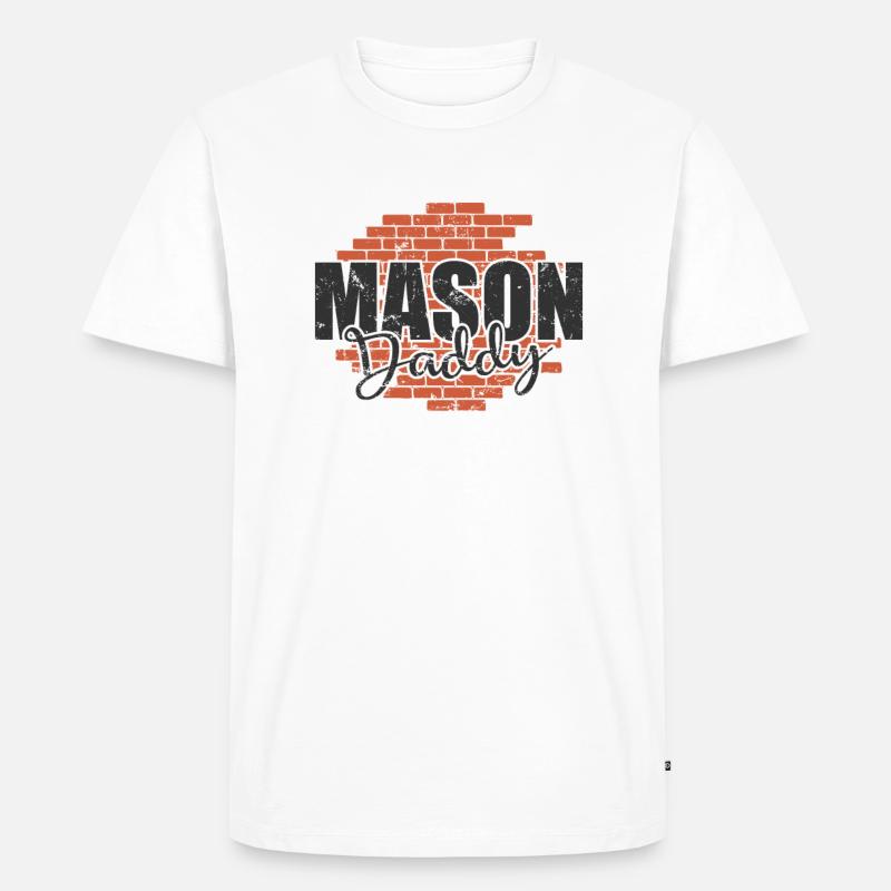 Mason Daddy Handwerker Beruf - Männer Premium Bio T-Shirt - Weiß