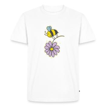 Abeille avec des animaux de fleur Nature apiculteur - T-shirt Premium bio Homme - blanc - Devant - Nico (187cm)