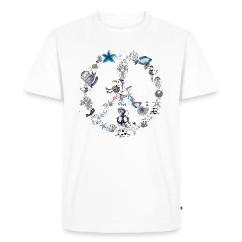 Paix - T-shirt Premium bio Homme - blanc - Devant - Nico (187cm)