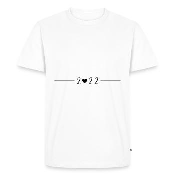 Symbole du cœur 2022 - T-shirt Premium bio Homme - blanc - Devant - Nico (187cm)