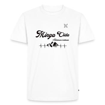 Minga Oida Stuff - Männer Premium Bio T-Shirt - Weiß - Vorne - Nico (187cm)