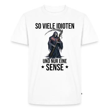 Tant d’idiots et une seule faux - Grim Reaper - T-shirt Premium bio Homme - blanc - Devant - Nico (187cm)