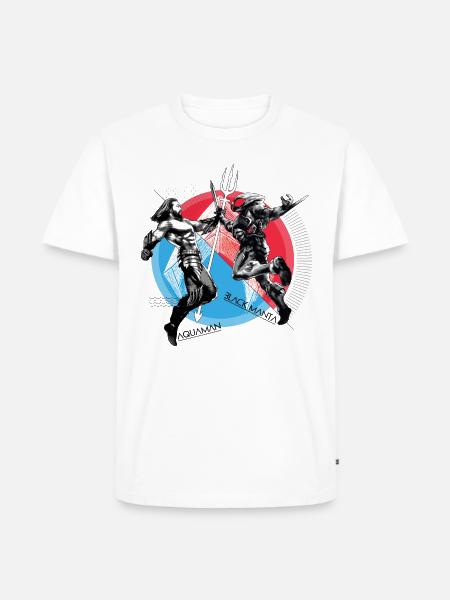 Aquaman Film Aquaman vs. Black Manta - Ekologisk premium-T-shirt herr - vit