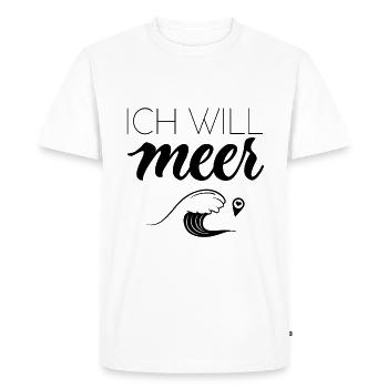 Je veux la mer ! - T-shirt Premium bio Homme - blanc - Devant - Nico (187cm)