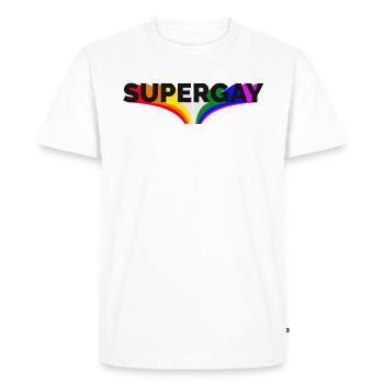 Gay Gay Gay Prier Fier Cadeau - T-shirt Premium bio Homme - blanc - Devant - Nico (187cm)