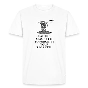 Spaghetti disant Regretti - T-shirt Premium bio Homme - blanc - Devant - Nico (187cm)