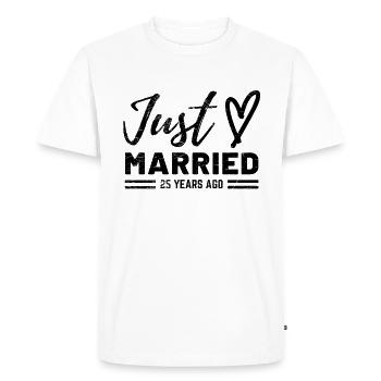 Funny saying for the 25th wedding anniversary - Men's Premium Organic T-Shirt - white - Front - Nico (187cm)