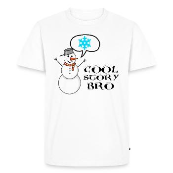 Histoire cool bro bonhomme de neige avec des dictons cool - T-shirt Premium bio Homme - blanc - Devant - Nico (187cm)