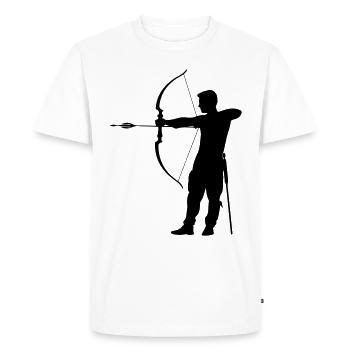 Archery Man Silhouette - Men's Premium Organic T-Shirt - white - Front - Nico (187cm)