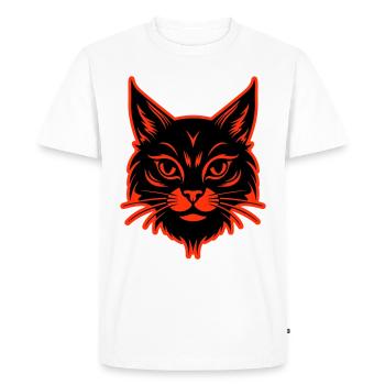 Cat Head - Men's Premium Organic T-Shirt - white - Front - Nico (187cm)