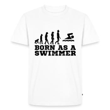 Born As A Swimmer Evolution Natation thoracique - T-shirt Premium bio Homme - blanc - Devant - Nico (187cm)