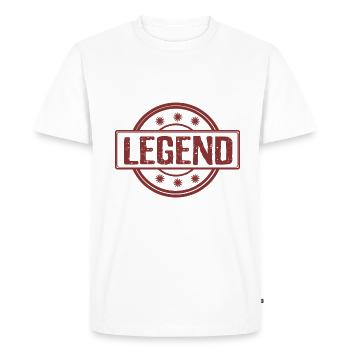 Légende en rouge - Légende en rouge - T-shirt Premium bio Homme - blanc - Devant - Nico (187cm)