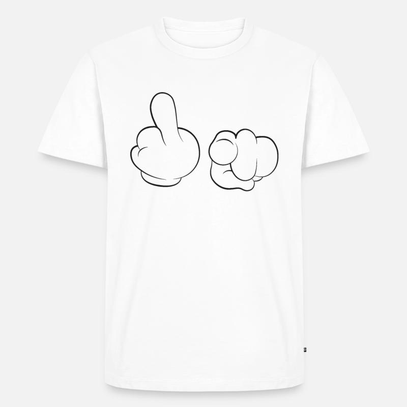 Fick dich Stinkefinger Mittelfinger - Männer Premium Bio T-Shirt - Weiß