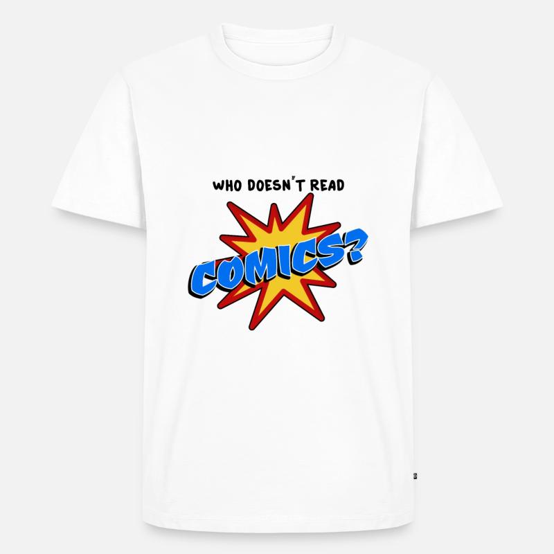 Who doesn´t read comic - Männer Premium Bio T-Shirt - Weiß