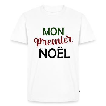 mon premier noël - T-shirt Premium bio Homme - blanc - Devant - Nico (187cm)