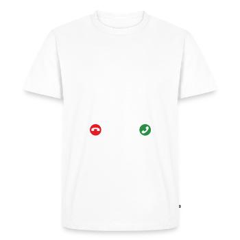 Mon tracteur m'appelle je dois y aller - T-shirt Premium bio Homme - blanc - Devant - Nico (187cm)