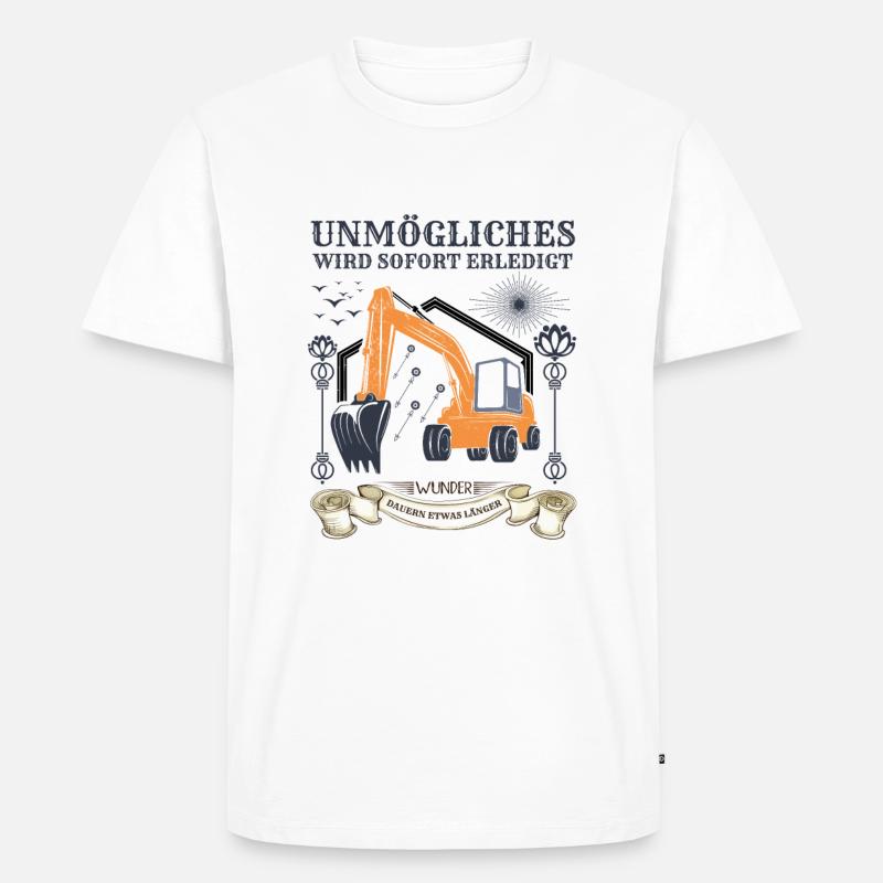 Bagger Baggerfahrer Baggerfahrerspruch - Männer Premium Bio T-Shirt - Weiß