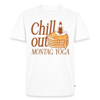 Yoga du lundi détente - T-shirt Premium bio Homme - blanc - Devant - Nico (187cm)