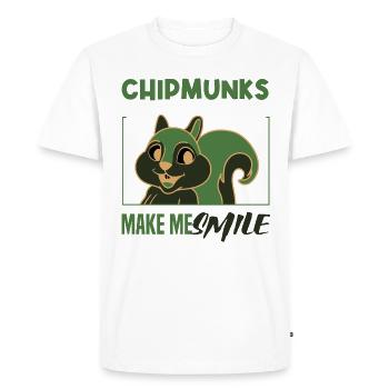 Nature Animal Cute Saying Forest Animal Chipmunk - Men's Premium Organic T-Shirt - white - Front - Nico (187cm)