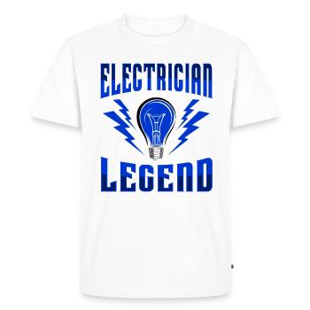 Circuits de tension électricien Craftsman - T-shirt Premium bio Homme - blanc - Devant - Nico (187cm)