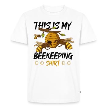 Beekeeping Honey Summer Bee Keeper - Men's Premium Organic T-Shirt - white - Front - Nico (187cm)