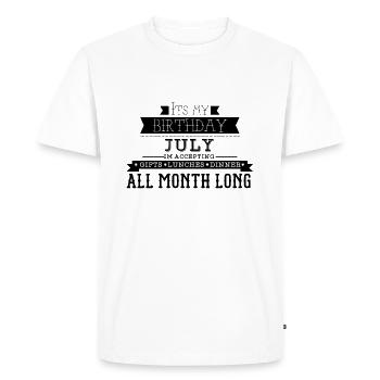 My birthday July - Men's Premium Organic T-Shirt - white - Front - Nico (187cm)