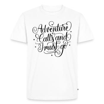 Appels d’aventure - T-shirt Premium bio Homme - blanc - Devant - Nico (187cm)