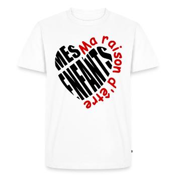 Design, phrase, message et texte humour drôle - T-shirt Premium bio Homme - blanc - Devant - Nico (187cm)