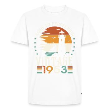 1953 Anniversaire 70 Ans Chemise De 1953 - T-shirt Premium bio Homme - blanc - Devant - Nico (187cm)