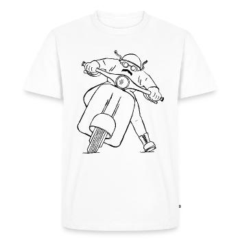 Silhouettes Rocker on Scooter Drawing - Men's Premium Organic T-Shirt - white - Front - Nico (187cm)