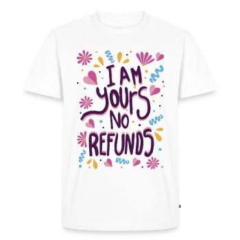 Je suis à vous, aucun remboursement - T-shirt Premium bio Homme - blanc - Devant - Nico (187cm)