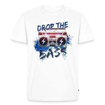 Drop the Bass - Musique rétro oldschool de style années 80 - T-shirt Premium bio Homme - blanc - Devant - Nico (187cm)