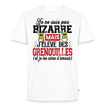 Grenouille Amphibien Cadeau Humour Étang Rainette - T-shirt Premium bio Homme - blanc - Devant - Nico (187cm)
