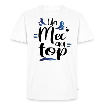 Mec Gars Homme Cadeau T-shirt Papa Papy Collègue - T-shirt Premium bio Homme - blanc - Devant - Nico (187cm)