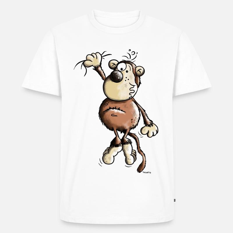 Abenteuerlustiger Affe - Männer Premium Bio T-Shirt - Weiß