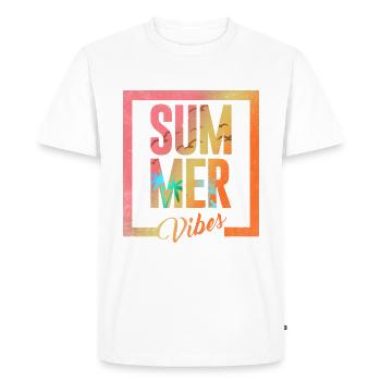 summer vibes été palmier - T-shirt Premium bio Homme - blanc - Devant - Nico (187cm)