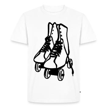 Croquis de patins à roulettes - T-shirt Premium bio Homme - blanc - Devant - Nico (187cm)