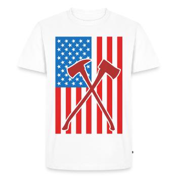 Drapeau de Fire Fighting USA - T-shirt Premium bio Homme - blanc - Devant - Nico (187cm)