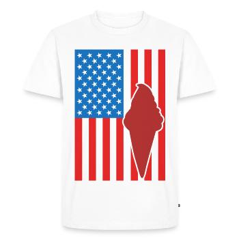 Crème glacée Drapeau des États-Unis - T-shirt Premium bio Homme - blanc - Devant - Nico (187cm)